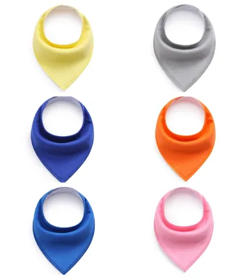Color Edge Baby Bib Blank Custom Logo Bibs Soft Triangle Snap Button Solid Baby Bibs