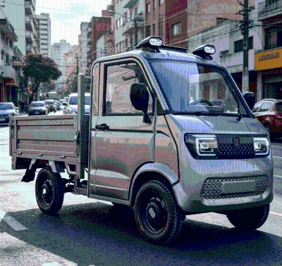 High Cost-effective Mini Electric Pickup Truck 4-Wheel EV Cargo Truck 1.6*1.1m Cargo Bed Supports mobile phone Bluetooth
