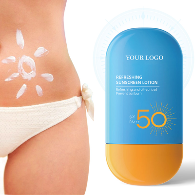 Custom OEM Beauty Product Sunblock Spf50 Block UVA Prevent UVB Rays Sunblock With Collagen Prevent Skin Sunburn Face Sunblock