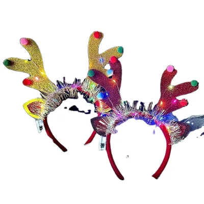Linda Internet celebrity Christmas glowing headpiece deer horn headband children's sparkling toy gift activity performance prop