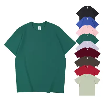 Boce custom summer short sleeve T-shirt pure cotton men's loose top round neck solid colort-shirt homme