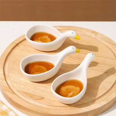 Harmony Unbreakable Cute Ceramic Relief Dish Household Vinegar Dish Hot Pot Dipping Saucer Small Dish