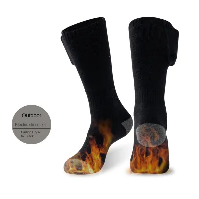 Adjustable Temperature Rechargeable Li Battery Heated Ski Socks for Adults Men and Women-Winter Compression Ankle Length