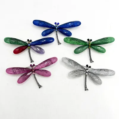 Stylish Elegant Cute Acrylic Dragonfly Brooch Alloy Pin Accessory Corsage Gift for Party or Wedding Plating Technology