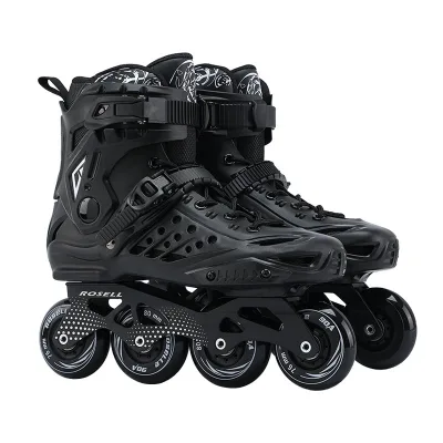 Luoshen RS9 Adult Men's Women's Beginner Straight Row PU Wheel Fancy Flat Roller Skates