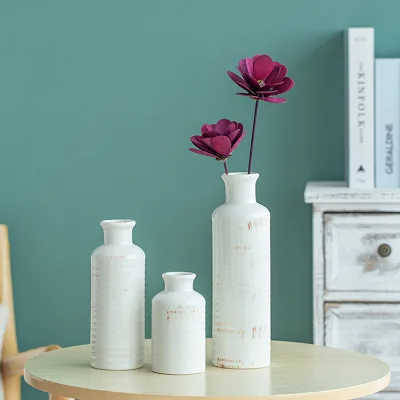 Modern Rustic Farmhouse Boho Faux Floral Vases Living Room Table Mantle Cottagecore Decorative Ceramic Porcelain Flower Vase