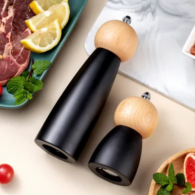 Freshly Ground Black Pepper & Sea Salt Granules Multi-Grinder with Seasoning Bottle