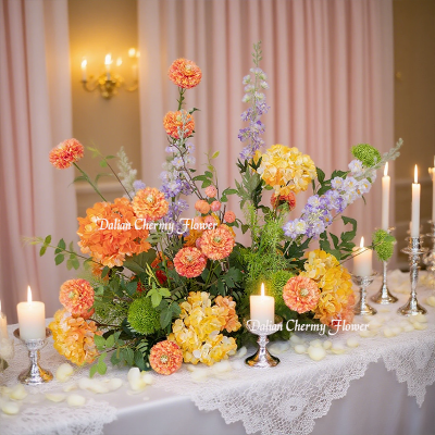 Factory Custom Aisle Flowers Colorful Church Aisle Flower Wholesale High Quality Aisle Flowers Fall Wedding