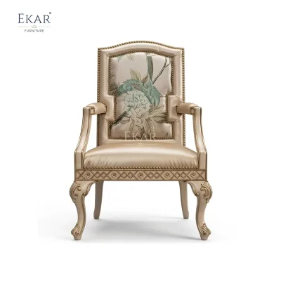 Chateau Pearl Chinoiserie Luxury Dining Armchair | Pearlescent Neoclassical Seating - EKAR