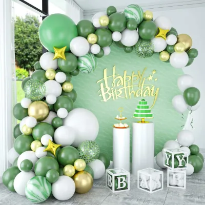 Wholesale Birthday Party Decoration Vintage Avocado Green Balloon Suit Ins Forest Star Wedding Party Balloon Arch Garland