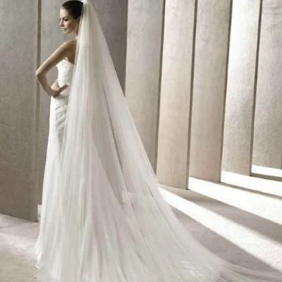 Fashion Wedding Two Layer Tulle Cathedral Cheap Bridal Veil Wedding Trim Supplier wedding veil for bride