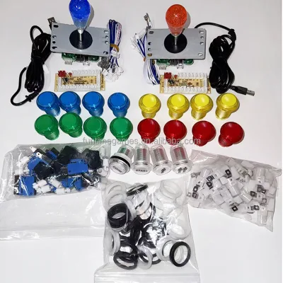 Zero Delay LED Arcade Kit with Transparent Buttons and RGB Lighting for Custom Cabinet