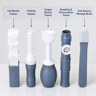 5-Piece Oral Muscle Training Set Tongue Muscle Exerciser Jaw Flexibility Trainer for Rehabilitation and Daily Oral Care