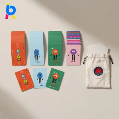 Eco-Friendly Family Kids Affirmation Cards with Non-toxic Ink Corners Positive Messages Recyclable Paper & Cotton/Linen Bag