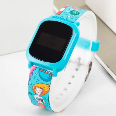 Newest Silicon Bracelet Watches for Kids LED Watches With Pattern Kids Digital rainbow Kids Silicone Jelly Watches