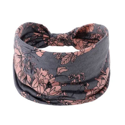 Wide Bandana Hair Scarf Floral Printed African Headbands for Women Knotted No Slip Head Bands Turban Headband Hair Accessories