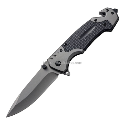 High Hardness Black Coating Aluminum Handle Folding Pocket Knife Tactical Combat Survival Knife