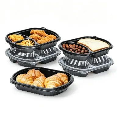 Fujian Bingo Disposable PP Togo Food Containers 1-3 Compartment Lunch Bento Takeaway Boxes Heat Transfer Restaurant