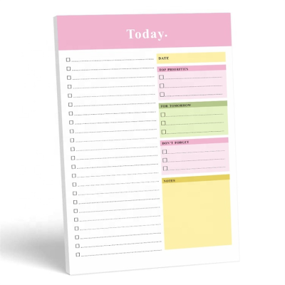 Print Logo Planner Memo Pad Sticky Custom Note Pads Tear Off Daily Planner Organizing To-do Notepad