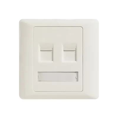 Double Port RJ45 Face Plate 86*86mm Network RJ45 Cat6 Faceplate Ethernet Cable Wall Plate