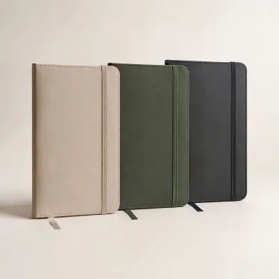 Custom Soft Cover PU Leather Spiral Notebook A5 Personalized Logo Journal Planner with Elastic Band Gift