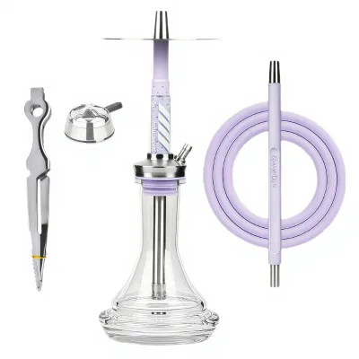 New Luxury Portable ABS Hookah Set with Mirror and Silicone Bottle Modern Design Gift Box Including Smoke Tube