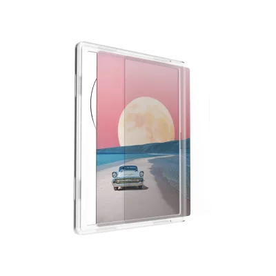 New Side-Push Transparent Card Case with Celebrity Photos Storage and Card Protector Film