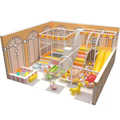 Colorful Indoor Playground Set Slides Climbing Foam Ball Pit-Plastic Construction for Schools and Shopping Malls