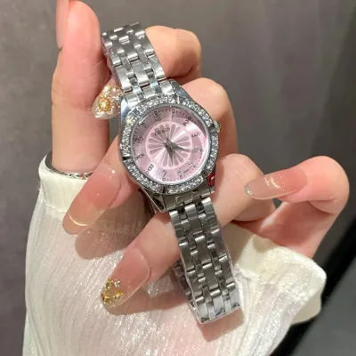 Diamond Studded Dial Watch for Women Fashion Steel Strap Fashion Ladies Quartz Wristwatches Gift Dropshipping Female Clock