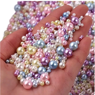 Wholesale Round Pearls Imitation Plastic Craft Beads Round Plastic Pearl Beads for Jewelry Making