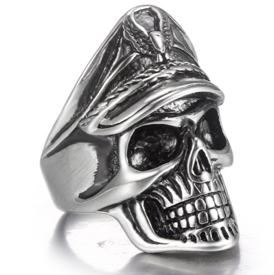 Retro Punk Men Stainless Hip Hop Ring Man Ring Skull