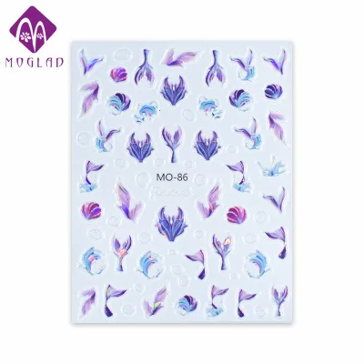 HOT Laser Nail Art Stickers Ocean Collection Jellyfish Dolphin 3D Nail Sticker for Nails