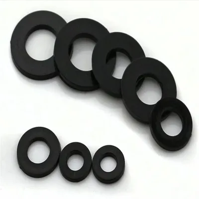 China Manufacturers Good Quality M4 M6 M8 M12 M16 Rubber Flat Gasket Washers Black Nylon Insulated Sealing Flat Washers