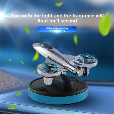 The New Solar-powered Twin-turbine Helicopter Aircraft Figurine Has a Car Fragrance That Lasts Long and Is Refreshing.