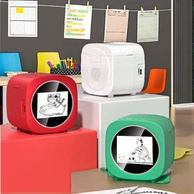 Mooden Q15 Smart Voice Control AI Mini Thermal Photo Printer Plastic Material Type-C Interface 57x25mm Paper 200DPI Black Print