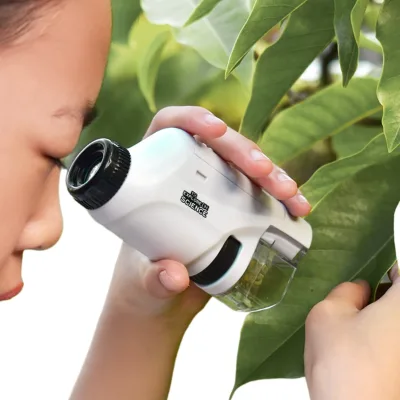 Kids handheld pocket microscope kit 60-120x laboratory microscope with light-emitting diode battery powered science microscope
