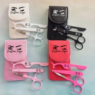 Wholesale 3 Pieces Stainless Steel Lash Tool Sets Durable Pink Eyelash Applicator Private Label Eyelash Tools Kit