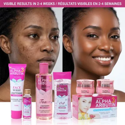 Stock Facial Skincare Set Deep Cleansing, Spot Removal, Whitening, Brightening, Alpha Arbutin, Retinol, Collagen, Skin Care Set