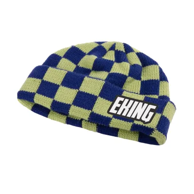 Custom Unisex Winter Wool With Logo Knitting Y2k Checkered Plaid Beanie Fashion Knit Beanie Hat