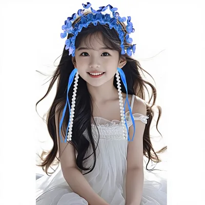 New Style Butterfly Flower Hairpin Appliqued Beach Silhouette Headband Glowing Little Girl Fairy Hair Accessories Headdress ODM