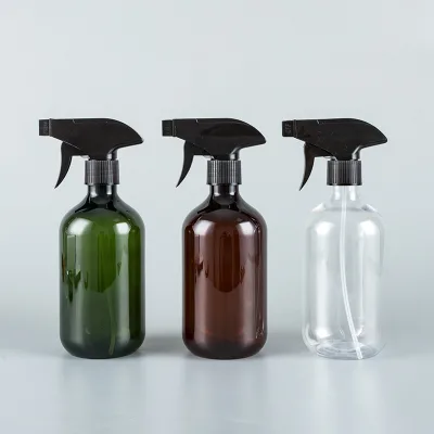 Wholesale 300ml 400ml 500ml Boston Round Cleaning Spray Bottle with Trigger Sprayer