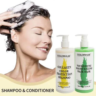 COLORHUE Organic Hair Shampoo and Conditioner Set Private Label Sulfate-Free with Moisturizing Fluffy Features Flower Smell