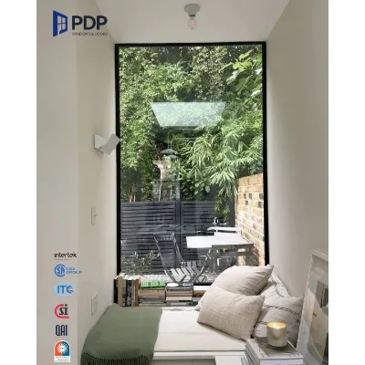 Commercial Grade PDP Soundproof Aluminium Fixed Picture Window Louver for Outdoor Exterior Staircase Basement