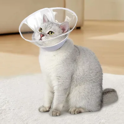 Anti-Bite Lick Wound Healing Safety Elizabethan E Collar for Cats,Waterproof Version