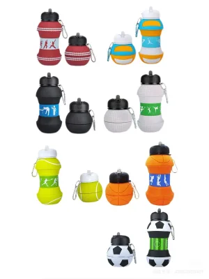 Outdoor Sports Water Cup Spherical Silicone Folding Cup Portable Football Anti Drop and Leak Proof Outdoor Sports Water Cup