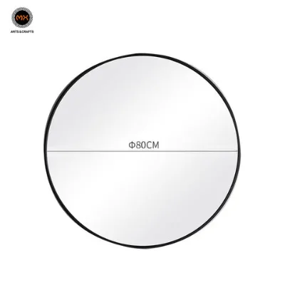 Black Round Mirror, Wall-Mounted Circle Bathroom Mirror Vanity Mirror & Living Room Decorative Mirror Daily Mirror