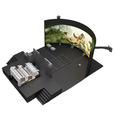 Professional Immersive 3D Naked Track Cinema Virtual Reality Flying Theatre for Sale for Theme Park Indoor Metal Structure