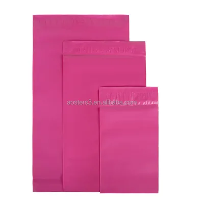 Custom Deep Pink Plastic PE Mailer Bags Printed Logo Express Compostable Clothes Courier Bag