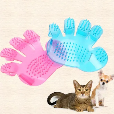 Pet Cat & Dog Grooming Comb Five Finger Bath Brush Shower Massager Glove Plastic Simple Grooming Tool