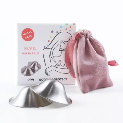 Custom logo New Product 925 999 Sliver Nipple Covers Breastfeeding Breast Cups Silver Nursing Cups for New Moms